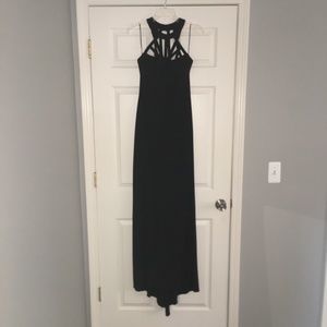 Cache’ Black Caged Evening Gown with Train